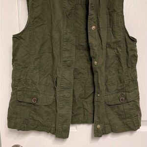 Women’s Olive Green Linen Vest